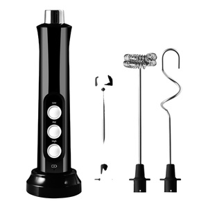 3-Speeds Electric Whisk Coffee Milk Drink Frother Foamer USB Rechargeable Handheld Food Blender Kitchen Egg Beater Mixer