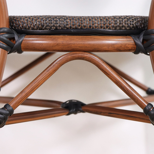 Ensemble de salle à manger bistro moderne en or pour l'extérieur chaise de patio en <span class=keywords><strong>bambou</strong></span> avec <span class=keywords><strong>balcon</strong></span> horeca en métal pour restaurants cafés et halls - Product Image 5