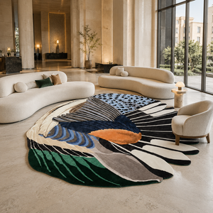 Alfombra de Lana de Nueva Zelanda Hecha a Mano, con Diseño Moderno y Personalizado, de Forma Irregular, de Alta Calidad, de la Fábrica Manna Carpets - Product Image 1