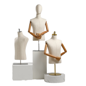 Maniquí Masculino de Espuma de Polietileno con Parte Superior del Cuerpo Recubierta de Tela, Maniquí de Exhibición de <span class=keywords><strong>Ropa</strong></span> Económico con Torso de Silicona - Product Image 1