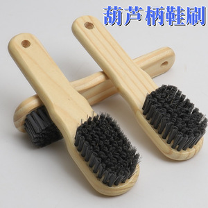 Cepillo para zapatos con mango de madera, cerdas de nailon, en forma de calabaza, para limpiar zapatos y ropa - Product Image 5