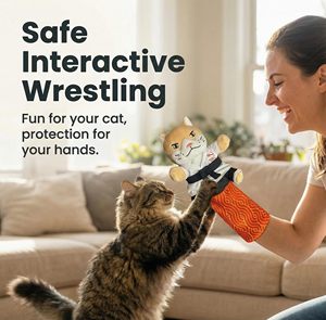 Gant de combat interactif pour chat avec manchon de protection pour le bras, jouet marionnette pour un jeu sûr avec les chatons et les chats adultes - Product Image 6