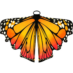 Ailes de papillon pour enfants, costume de cosplay, vêtements de scène, ailes à motifs orange et noir avec poignée annulaire - Product Image 1