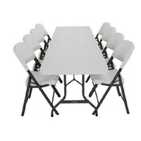 Meubles de salle à manger de campus Table de restaurant à cadre en acier inoxydable avec bancs