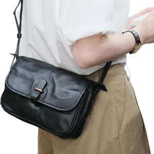 Nuevo bolso cuadrado pequeño de cuero genuino, bolso cruzado Retro de cuero de vaca para mujer, bolso de cartero japonés de un hombro para mujer - Product Image 5