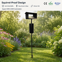 Mangeoire à oiseaux anti-écureuils JH-Mech avec poteaux à connexion filetée, en fer forgé noir thermolaqué