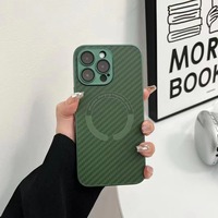 Nouvelle coque de téléphone portable sans fil à texture fibre de carbone avec protection en verre pour iPhone 18 17 16 15 14 13 12 Pro Max