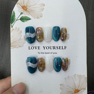 <span class=keywords><strong>Uñas</strong></span> Postizas 3D Estéreo de Dibujos Animados Kawaii, <span class=keywords><strong>Cortas</strong></span>, Cuadradas, Lindas, Desmontables, Reutilizables, Divertidas, Hechas a Mano, con Forma de Almendra para los Dedos - Product Image 3