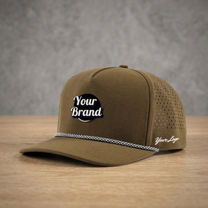 Casquette de baseball 5 panneaux unisexe respirante et imperméable avec trous découpés au laser en silicone, personnalisable, pour le golf et le sport, du fabricant vietnamien de chapeaux - Product Image 1