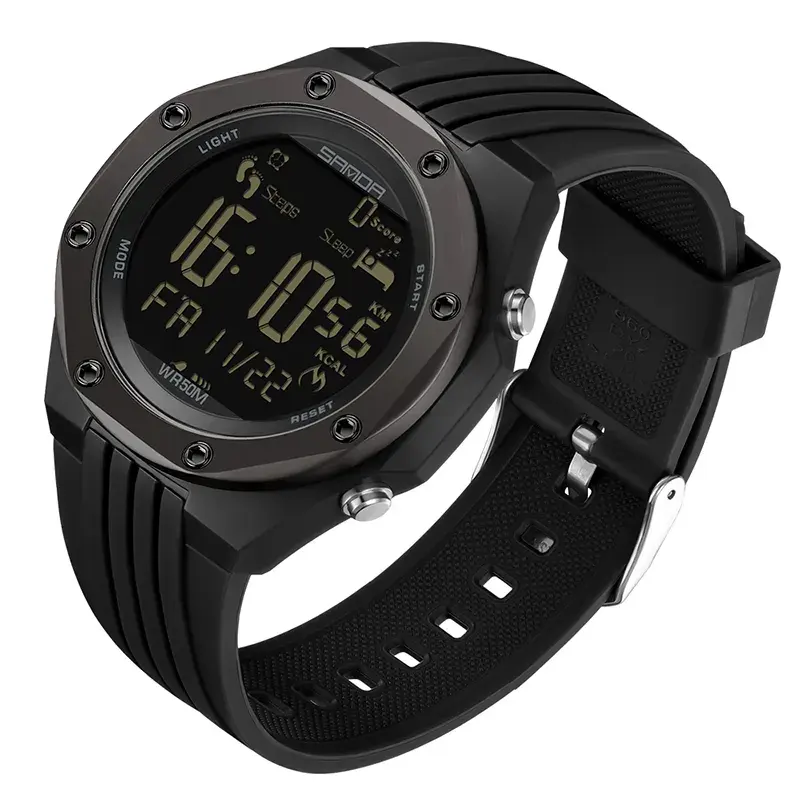 Sanda 6117 orologi da uomo popolari movimento digitale di alta qualità 5ATM orologi impermeabili orologi a led di lusso per uomo digitale