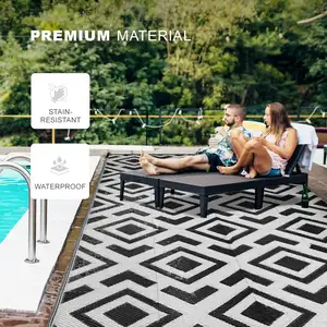 Outdoor Rug Patio Rug Reversible Portable Large Waterproof Outdoor Area Rugs For Patio