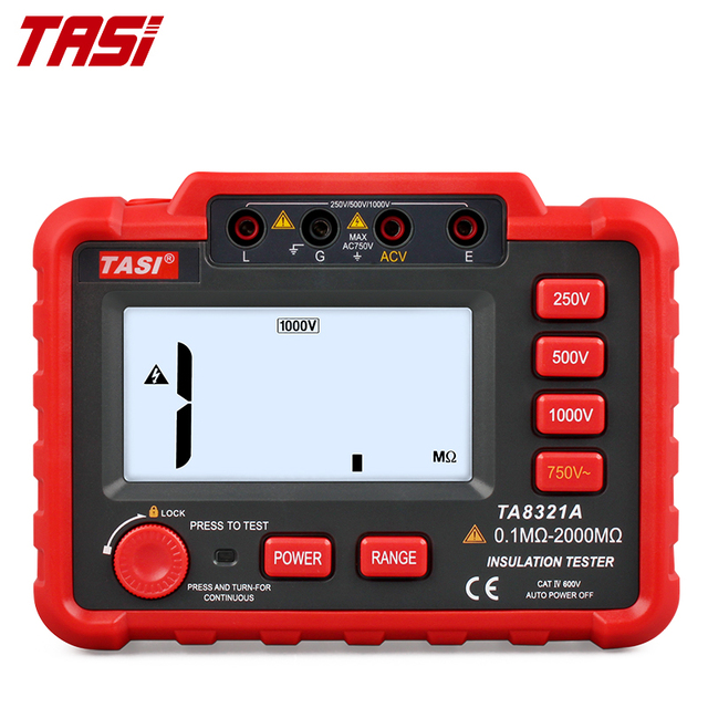 TASI TA8321A Circuit Resistance Tester Megohmmeter for Grounding Resistance Double Integral A/D Conversion Resistance Meters