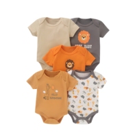 Vente en gros de body bébé nouveau-né en coton biologique imprimé sur mesure, couleur unie, body bébé vierge à manches courtes