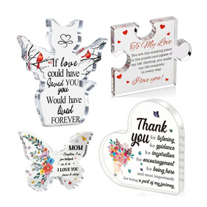 Su misura 10mm/15mm di spessore del regalo commemorativo addolorato a forma di angelo in acrilico trasparente segno blocco decorazione - Product Image 1