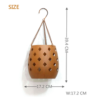 MR Modern Intérieur-Extérieur Jardinière suspendue au mur et au plafond Pot de fleur en métal pour jardin d'herbes pour usage intérieur et extérieur