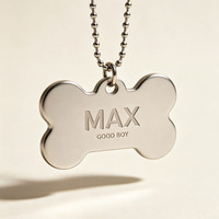 Pendentif en métal pour animaux de compagnie, gravé au laser, plaqué or, style antique moderne, étiquette d'identification durable, accessoire décoratif