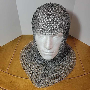 Coleta de acero de calidad superior Medieval auténtica, capucha de Coif completa, accesorio de armadura de recreación para Cosplay, artesanías de Metal competitivas - Product Image 3