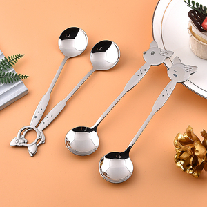 Cuillère à café à dessert en métal personnalisée en gros Cuillère à café souvenir créative Cuillère à renard Cuillère à cerf - Product Image 3