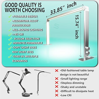 Corps de lampe en aluminium de style moderne, nouvelle alimentation CC, éclairage de bureau, protection des yeux pour une utilisation en intérieur sur les tables de manucure