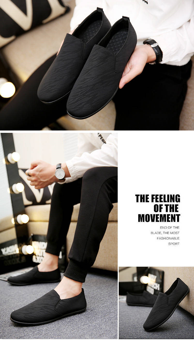 Fashion Mans Shoes Breathable Men Flat Casual Lazy Shoes Slip-on Loafers Peas Shoes