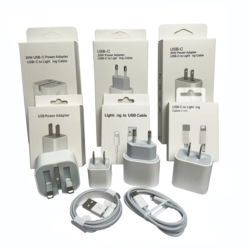 Оригинальное качество PD 20 Вт Зарядное устройство USB C адаптер EU US 27 Вт USB C кабель для быстрой зарядки данных для iPhone 14 13 12