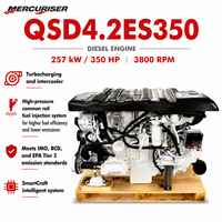 Motor Diésel Marino Mercuriser QSD4.2ES350 de 350 HP y 257 kW, 6 Cilindros, 4.2 L, Entrobordo, para Yates, Embarcaciones de Pesca Deportiva