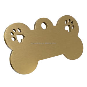 50X28 Mm Hondenbot-Id-Tag Met Poten Onbehandelde Koperen Blanco 'S Voor Een Persoonlijke Gravestempel - Product Image 1