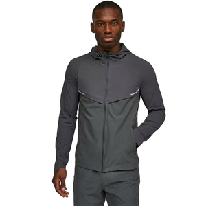Custom Logo Front <b>Men's</b> Windproof Waterproof Windbreaker <b>Jacket</b> Plus Size Outdoor Sports Hooded Stand Collar 100% Cotton <b>Canvas</b> - Product Image 1