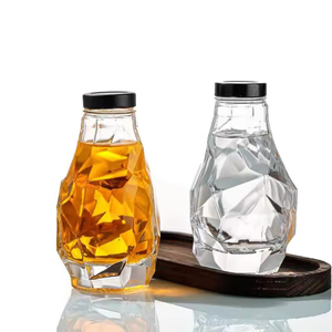 11oz 350ml Forma especial Reutilizable Bebida Vidrio Botellas de jugo Café Vino <span class=keywords><strong>Gin</strong></span> Botella de whisky con tapa giratoria de metal - Product Image 2