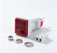 Mini-compteur numérique carré à triple affichage AD112-22FVAH V a Hz, panneau 22 mm, 3 rangées LED, CT inclus, IP65 CE