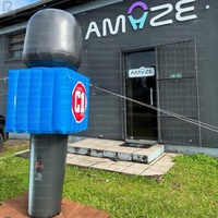 Microphone gonflable géant LED de 3 m, modèle de micro personnalisé avec logo, équipement musical, accessoire gonflable pour festival/événement/concert