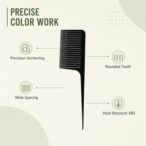 Peine profesional <span class=keywords><strong>de</strong></span> ABS resistente al calor para seccionar, resaltar y teñir el <span class=keywords><strong>cabello</strong></span>, ideal para salones <span class=keywords><strong>de</strong></span> belleza y barberías, venta al por mayor, listo para OEM. - Product Image 3