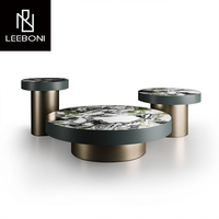 Mobilier de maison table basse de luxe 3pcs set moderne marbre table basse ronde gigogne