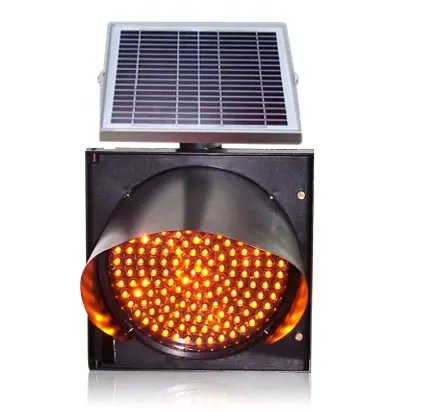 Geel Solar Led Waarschuwing Verkeerslicht Berm Led Roterende Waarschuwing Strobe Light