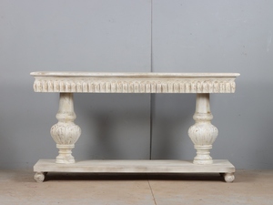 Table console en bois artisanale avec espace de rangement, table d'appoint décorative pour entrée, salon et décoration intérieure - Product Image 2