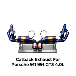 Vortex Lightweight Burnt Blue Titanium Straight Pipe Exhaust For Porsche 911 991 GT3 4.0L Track Racing <b>Kit</b> - Product Image 1