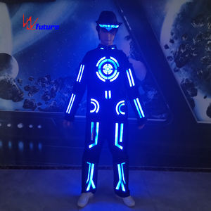 Costumes de danse lumineux pour le corps entier, danse lumineuse électrique, <span class=keywords><strong>robot</strong></span> lumineux à LED en coton pour enfants noir 1 pièce - Product Image 5