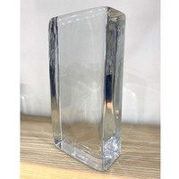 Brique de verre rectangulaire transparente en cristal, bloc de verre translucide à faible teneur en fer pour cloison, colonne, briques de verre solides à fusion à chaud