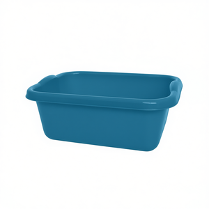 Seau rectangulaire en plastique bleu de 10 litres pour le nettoyage et le rangement - Product Image 3