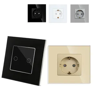 KLASS Luxury Good Quality WiFi Switch OEM/ODM Luxury Design Touch Smart Light Switch 220V TOUCH switch with home socket