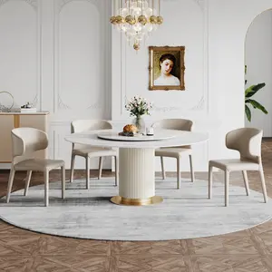 Luxury Dining Table Set Round Marble Dining Room Furniture 80*80cm Square Dining Table