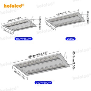 Hofoled 100W 150W 200W Projecteur linéaire de grande hauteur pour entrepôt IP66 240W Luminaire d'<span class=keywords><strong>atelier</strong></span> 0-10V DALI Projecteur linéaire suspendu commercial - Product Image 6