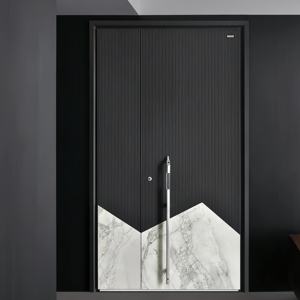 Puertas principales de seguridad de acero personalizadas para casas Exterior Villa de lujo Casa Puerta de entrada delantera Puerta de entrada de fundición de aluminio - Product Image 3