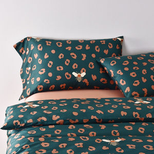Offre Spéciale 100% coton Ensembles de literie satin vert Abeille Léopard Conceptions 4pc de luxe housse de <span class=keywords><strong>couette</strong></span> ensemble de draps - Product Image 2