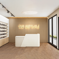 M2 Mobilier moderne pour salon de beauté Vitrine beige pour spa Comptoir de manucure Boutique Présentoir de cosmétiques Design pour onglerie