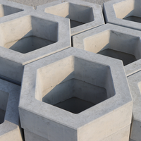 Brique de protection de pente hexagonale creuse en béton préfabriqué C35 avec design traditionnel pour pavage de sol, origine Jiangsu