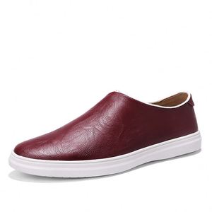 Mocassins pour hommes, chaussures plates, chaussures de skateboard en <span class=keywords><strong>cuir</strong></span> à bout ouvert, chaussures décontractées et légères pour le printemps - Product Image 2