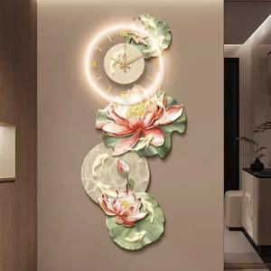 Lámpara de Pared con Diseño de Pez y Reloj, Luz LED, Pintura Acrílica, Impresión UV, Ideas para Sala de Estar, Mural Luminoso, Arte de Pared - Product Image 4