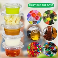 Gobelet à sauce jetable en plastique PP de qualité alimentaire à paroi simple de 1,5 oz avec couvercle transparent pour la maison, les restaurants et les pique-niques