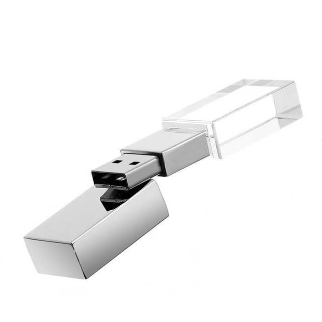 Wholesale Hot Sale Transparent Wedding Gift Crystal USB Flash Drive 2.0/3.0 Custom Logo Reusable Promotional Gift 1-Year